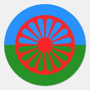 Adesivo Bandeira das pessoas Romani - bandeira Romani
