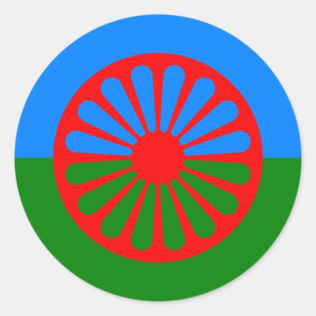 Adesivo Bandeira das pessoas romanichéis - bandeira romani (Frente)