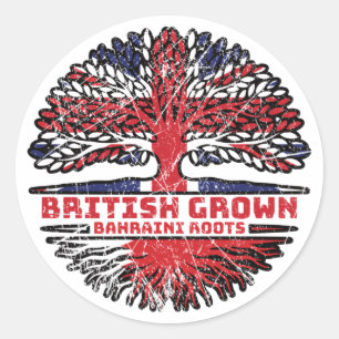 Adesivo Bandeira das Raízes da Árvore Britânica do Bahrein