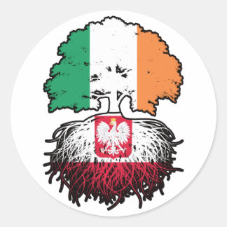 Adesivo Bandeira das Raízes da Árvore da Irlanda do Polôni