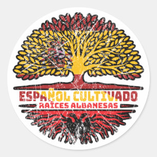 Adesivo Bandeira das Raízes da Árvore Espanhola Espanha Al