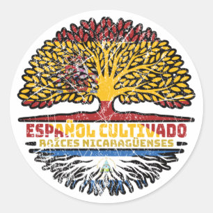 Adesivo Bandeira das Raízes da Árvore Espanhola Espanha Ni