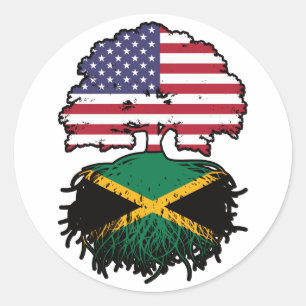 Adesivo Bandeira das Raízes da Árvore Jamaicano-Americana