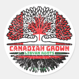 Adesivo Bandeira das Raízes da Árvore Líbia Canadense Cana
