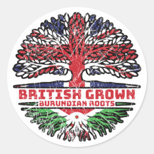 Adesivo Bandeira das Raízes das Árvores Britânicas do Buru