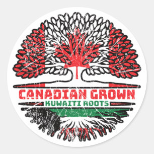 Adesivo Bandeira das Raízes das Árvores do Canadá no Kuwai