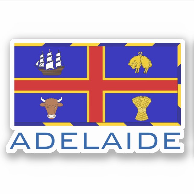 Adesivo Bandeira de Adelaide, Austrália (Frente)