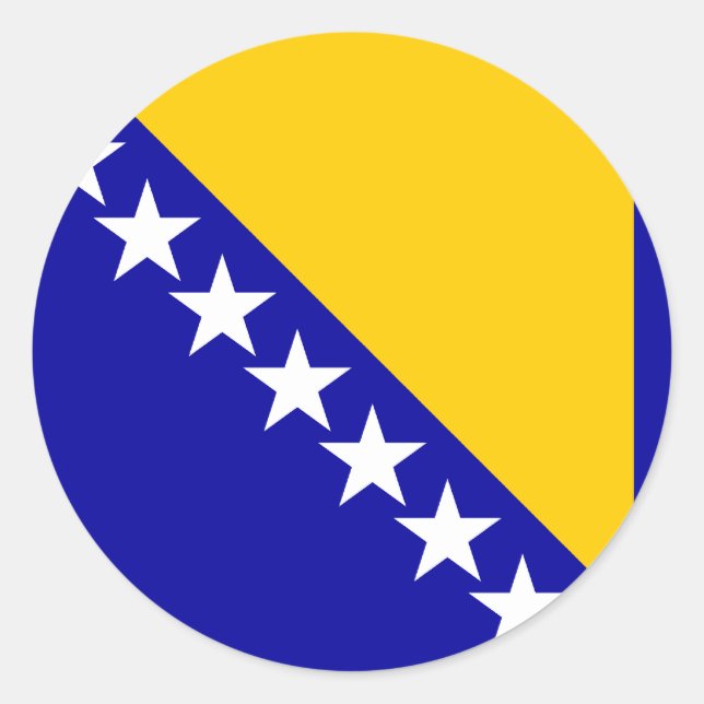 Adesivo Bandeira de alta qualidade da Bósnia-Herzegovina (Frente)