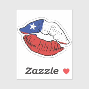 Adesivo Bandeira de Amor com Batom Chileno no Chile