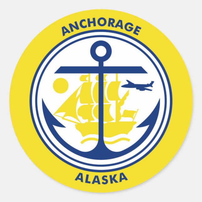 Adesivo Bandeira de Anchorage, Alasca (Frente)