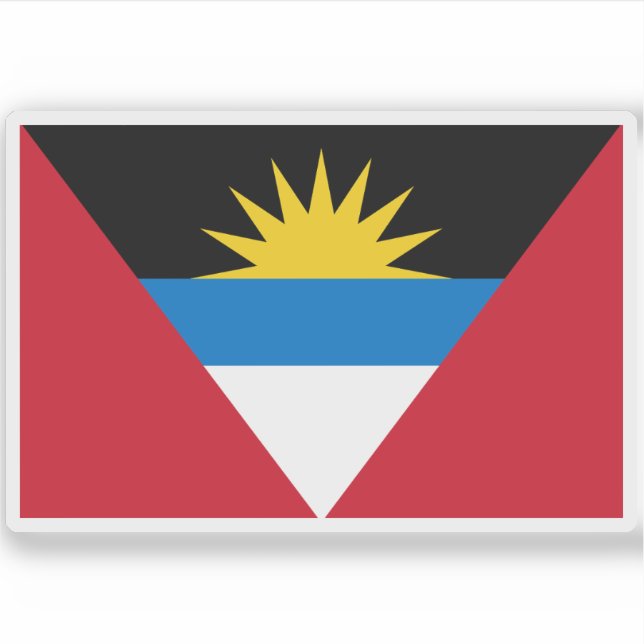 Adesivo Bandeira de Antígua e Barbuda (Frente)