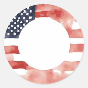 Adesivo Bandeira de Aquarela Patriótica 4 de julho