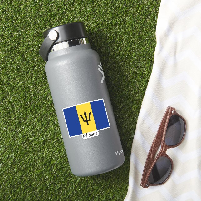 Adesivo Bandeira de Barbados, seu nome (HydroFlask Insitu)