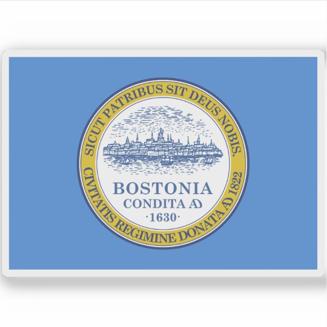 Adesivo Bandeira de Boston, Massachusetts (Frente)