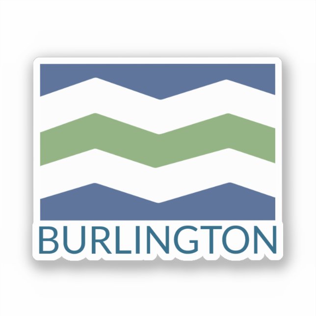 Adesivo Bandeira de Burlington, Vermont (Frente)
