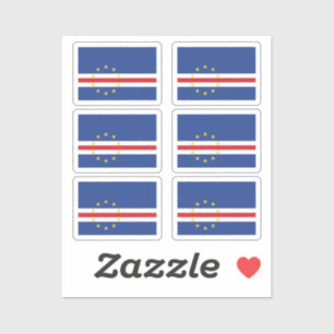 Adesivo Bandeira de Cabo Verde - Embalagem de 6