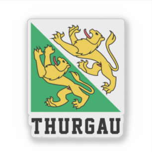 Adesivo Bandeira de Canton Thurgau, Suiça