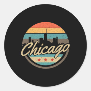 Adesivo Bandeira de Chicago Skyline Vintage Illinois EUA L