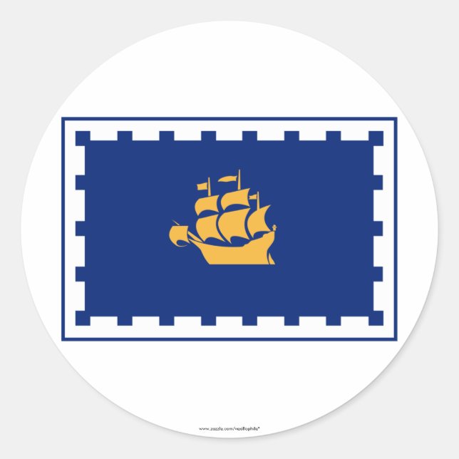Adesivo Bandeira de Cidade de Quebec (Frente)