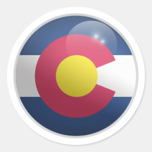 Adesivo Bandeira de Círculo Brilhante do Colorado