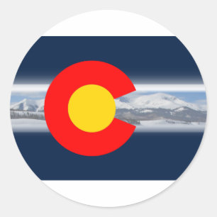 Adesivo Bandeira de Colorado com montanhas
