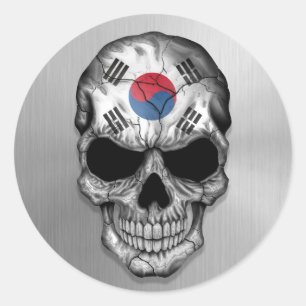 Adesivo Bandeira de Coreia do Sul em um gráfico de aço d