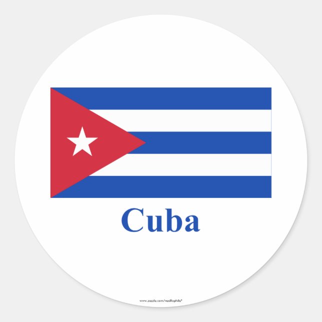 Adesivo Bandeira de Cuba com Nome (Frente)