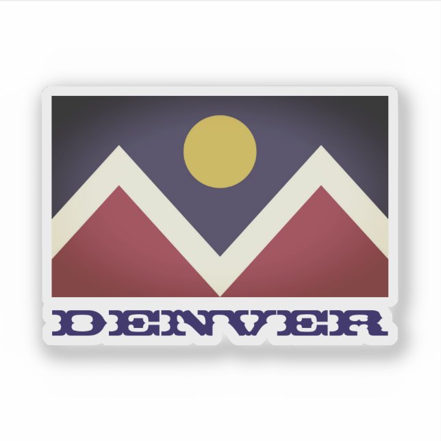Adesivo Bandeira de Denver, Colorado (Frente)