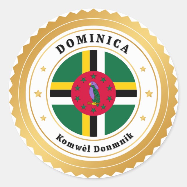 Adesivo Bandeira de Dominica (Frente)