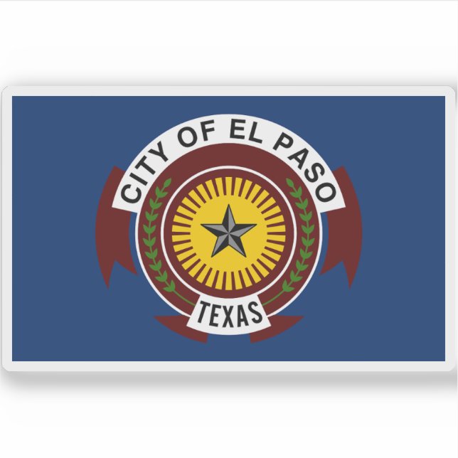Adesivo Bandeira de El Paso, Texas (Frente)