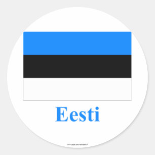Adesivo Bandeira de Estónia com nome em estónio