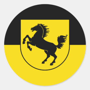 Adesivo bandeira de Estugarda cidade Alemanha símbolo embl