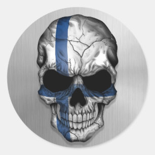 Adesivo Bandeira de Finlandia em um gráfico de aço do