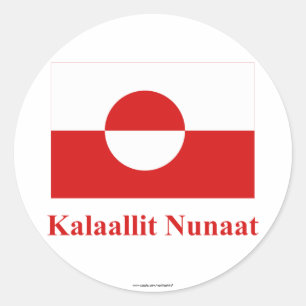 Adesivo Bandeira de Greenland com nome em Kalaallisut