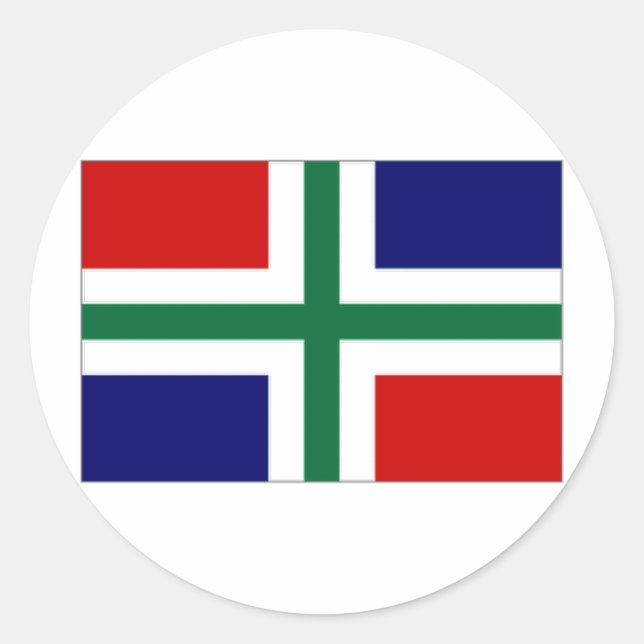 Adesivo Bandeira de Groningen Países Baixos (Frente)