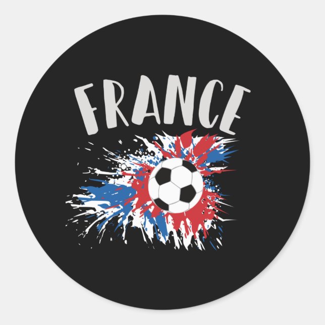 Adesivo Bandeira de Grunge da Bola de Futebol da França (Frente)