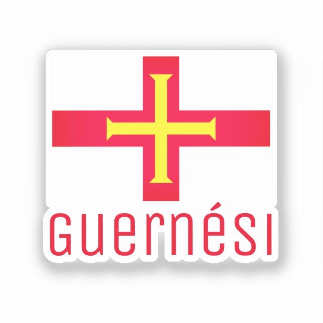 Adesivo Bandeira de Guernési  (Frente)