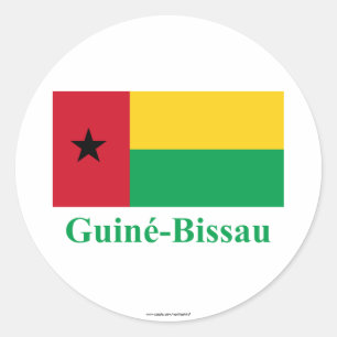 Adesivo Bandeira de Guiné-Bissau com nome no português