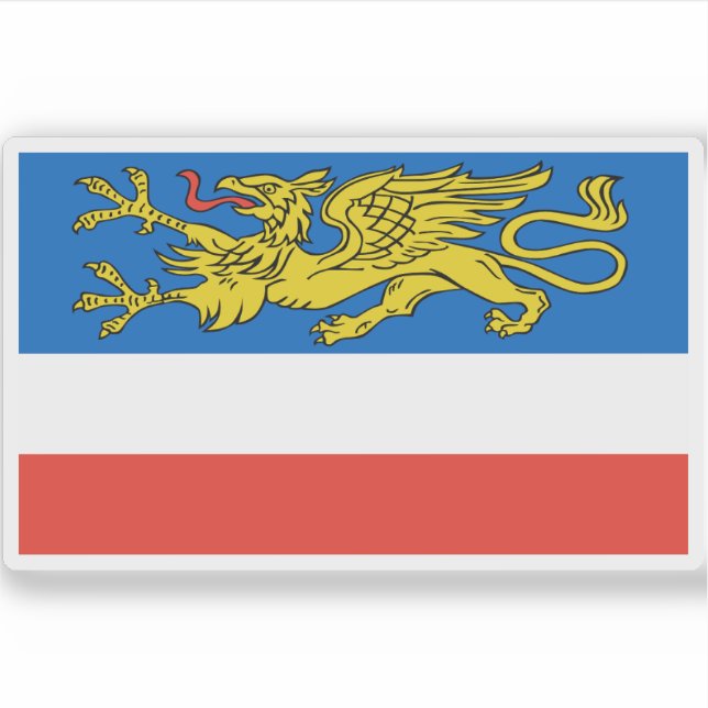 Adesivo Bandeira de Hansestadt Rostock, Alemanha (Frente)