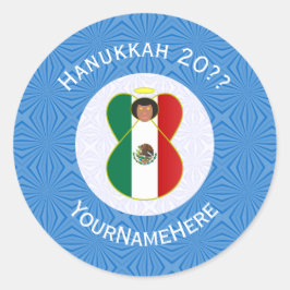 Adesivo Bandeira de Hanukkah do Anjo Mexicano Personalizad