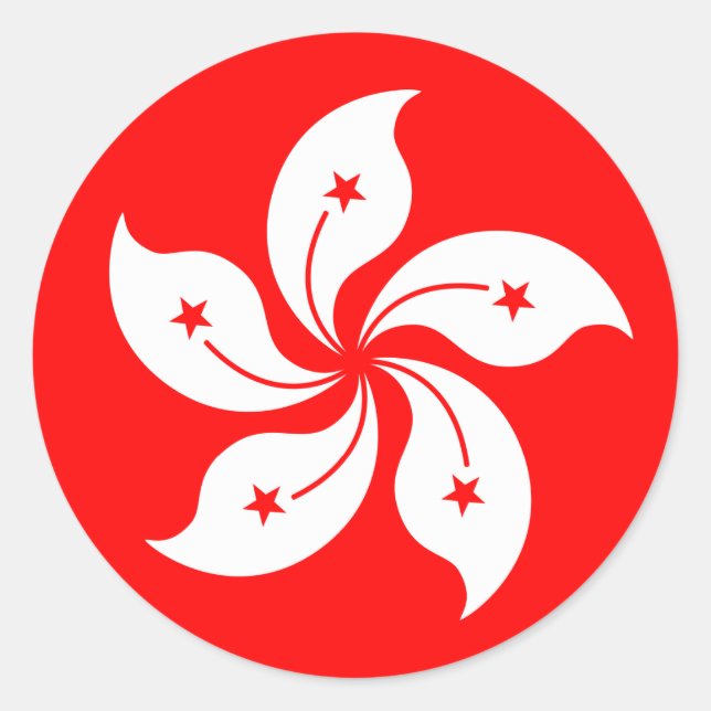 Adesivo Bandeira de Hong Kong "Clássica" (Frente)