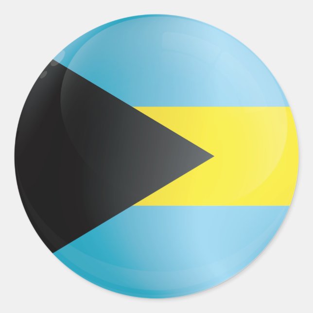 Adesivo Bandeira de Ícones redondos das Bahamas (Frente)