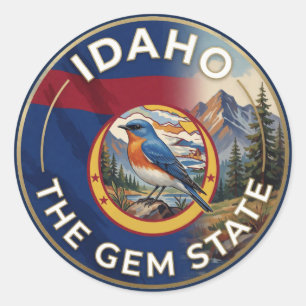 Adesivo 💎 Bandeira de Idaho e Diamante de Herança do Melr
