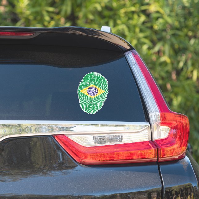 Adesivo Bandeira de Impressão Digital do Brasil (Lado do carro)
