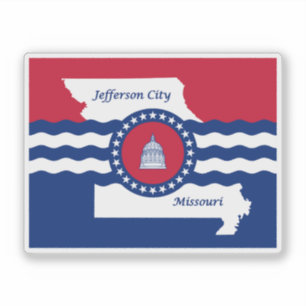 Adesivo Bandeira de Jefferson City, Missouri