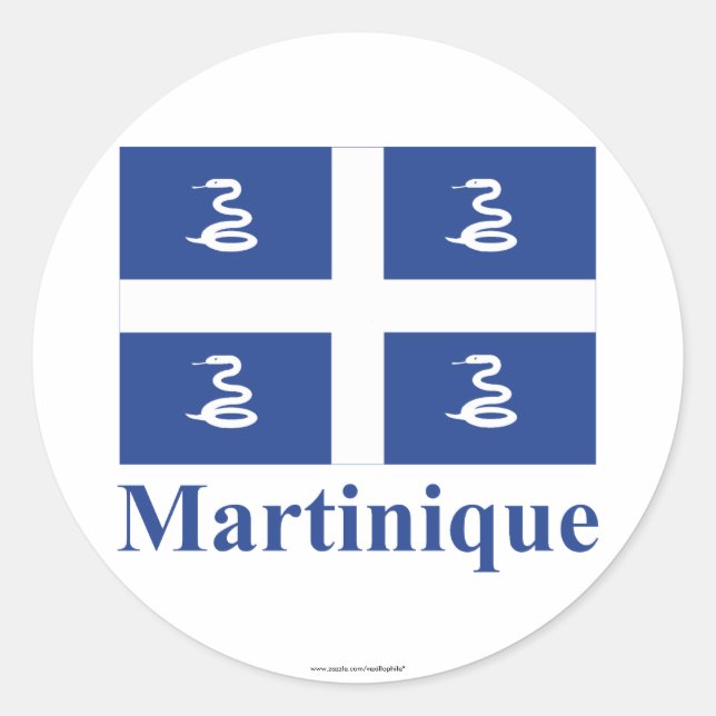 Adesivo Bandeira de Martinica com nome (Frente)