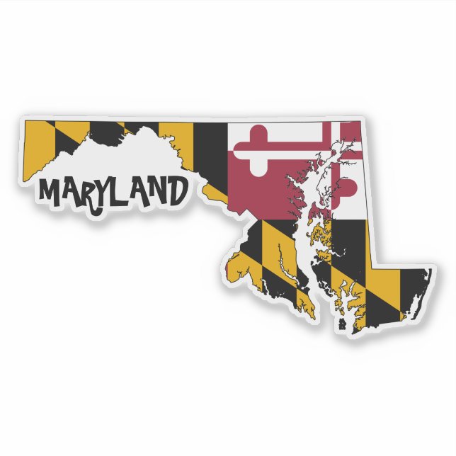 Adesivo Bandeira de Maryland e Estado (Frente)