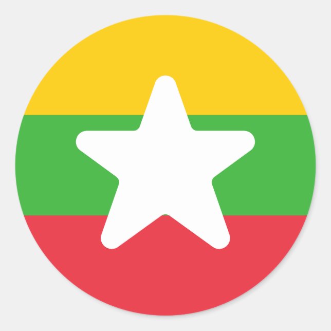 Adesivo Bandeira de Mianmar (Frente)