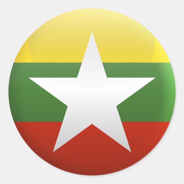 Adesivo Bandeira de Mianmar (Frente)