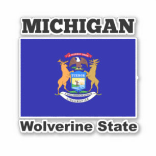 Adesivo Bandeira de Michigan, Estado Wolverine